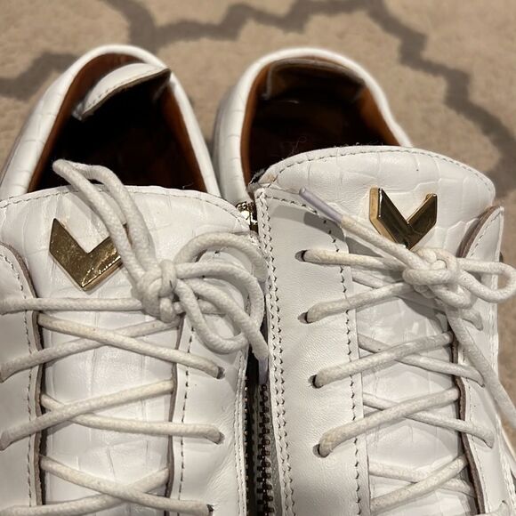 designer silvio massimo white leather sneakers size 42 9 US size all leather - Picture 11 of 11